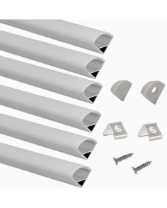 24-Pack 3.3ft/1Meter V Shape Aluminum LED Channel System Profile Extrusion Housing Track for Under Cabinet Light Installation