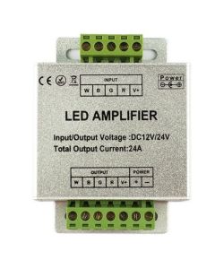 DC12 24V 24A 4-Channel RGBW Signal Amplifier Repeater Aluminum Shel